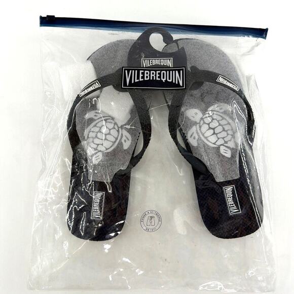 Vilebrequin Men\'s Blue Marine Copp Turtle Flip-Flops Slippers Size 40/41 US7/8 main image 7